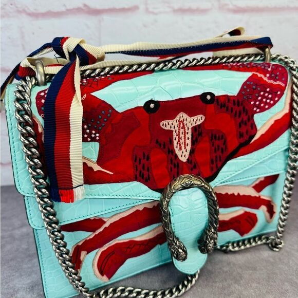 Gucci Croc Embossed Dionysus Crab Embroidered Limited Edition Runway Bag - Picture 6 of 16